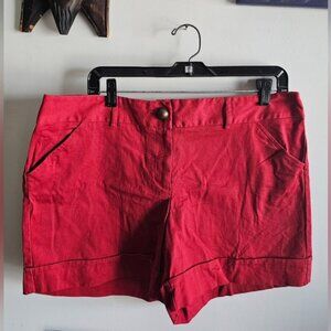 Courtenay Red High Waist Shorts